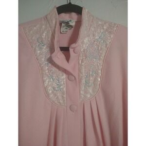 Apostrophe Robe Ladies‎ M(12-14) Pink Lace Button Down Long Sleeve Soft Sleep